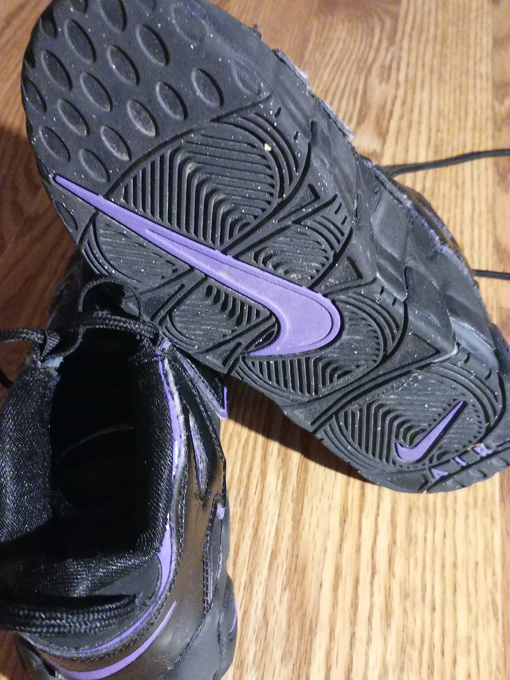 Nike Kids Black and Purple AIR Sneakers